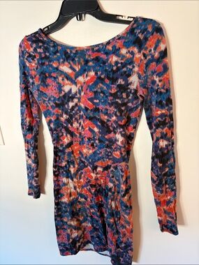 Vibrant Abstract Print Long Sleeve Dress